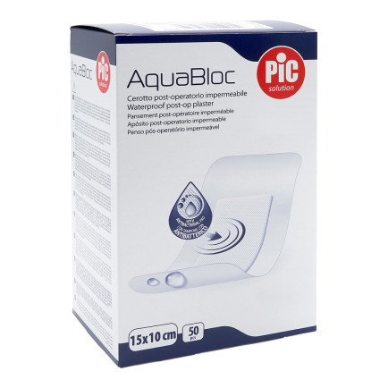 PiC Antibakterijski pooperativni flaster Aquabloc 15x10cm 50x
