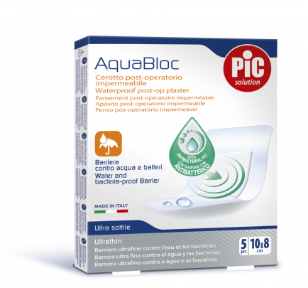 PiC Antibakterijski postoperativni flaster Aquabloc 10x8cm 5x