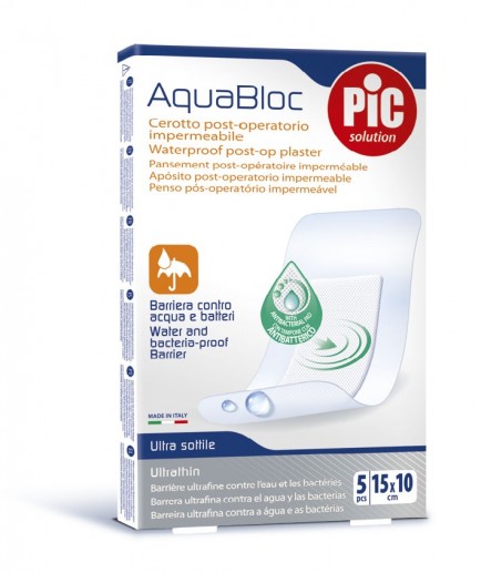 PiC Antibakterijski postoperativni flaster Aquabloc 15X10cm 5X