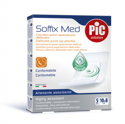 PiC Antibakterijski postoperativni flaster SoffixMed 10x8cm 5X