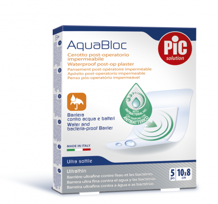 PiC Antibakterijski postoperativni flaster Aquabloc 10X8cm 5X